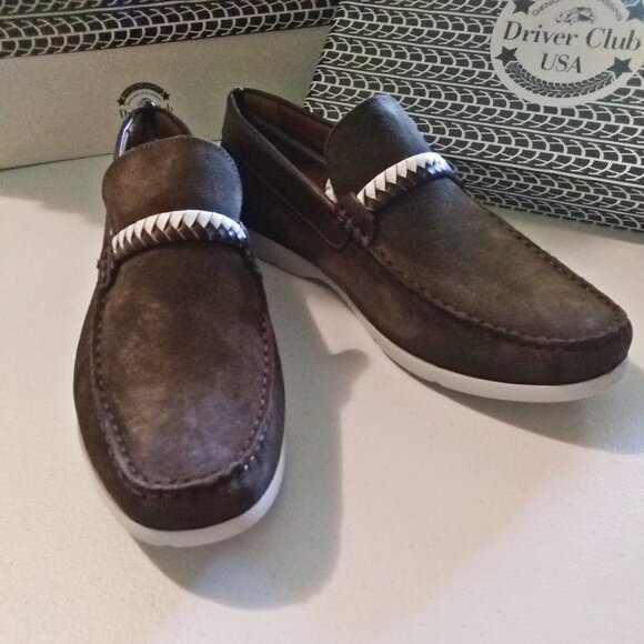 NIB Olive Suede - Moccasins Loafers Drivers 9.5 - Retail for $119 - Picture 4 of 13